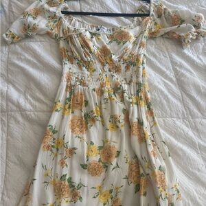 Faithfull the Brand White Ruffled Tiered Sundress